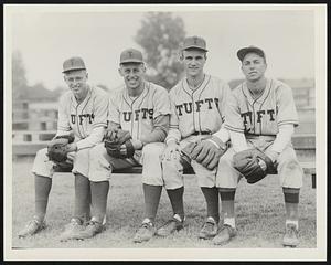 Tufts Infield L to R. George Minot 1st Eddie Schluntz 2nd Dick Murphy 3rd Arnold Cartagner- s.s.