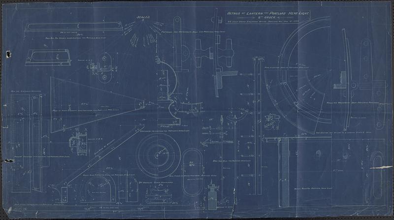 Details of lantern for Portland Head Light, 2nd order, U.S. Lighthouse ...