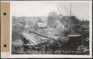 Contract No. 19, Dam and Substructure of Ware River Intake Works at Shaft 8, Wachusett-Coldbrook Tunnel, Barre, looking northeast from Boston and Albany Railroad, Shaft 8, Barre, Mass., Aug. 12, 1929