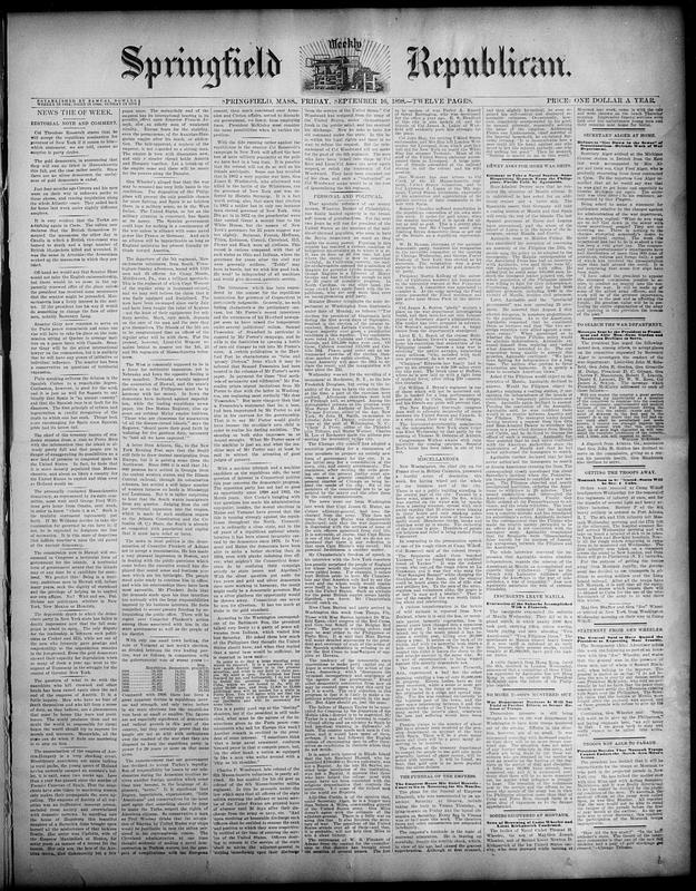 Springfield Weekly Republican. September 16, 1898 - Digital Commonwealth