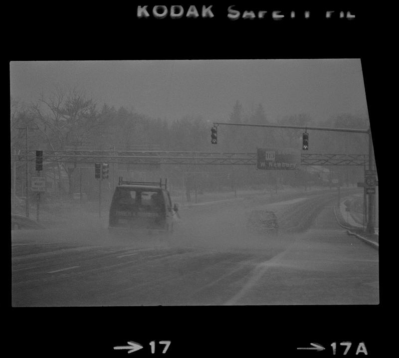 Rainy day scene in Market Square and State Street