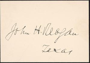 Autograph of John H. Reagan