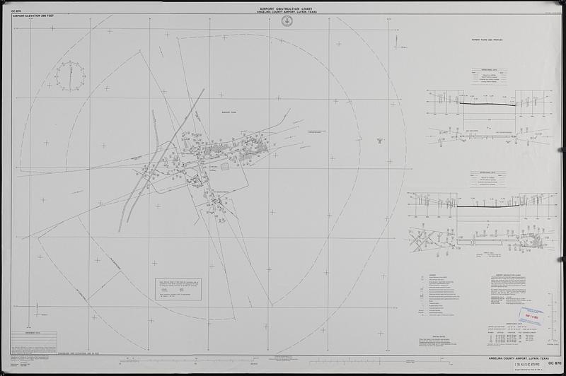Airport obstruction chart, OC 870, Angelina County Airport, Lufkin, Texas