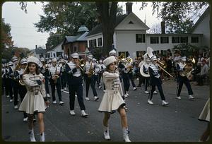 Majorettes leading the Narragansett Regional High School marching band in the bicentennial parade