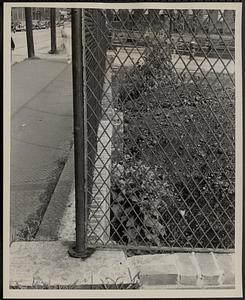 Bulge at foundation wall at Skinner mill on Dwight Street