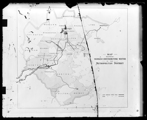 Maps, Map of works for distributing water in the Metropolitan District, Mass., ca. 1900-1910