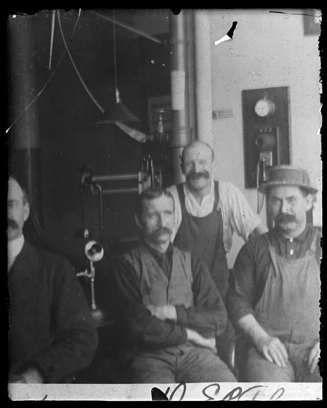 Metropolitan Water Works Miscellaneous, group view, of 4 men, including W. W. Boardman and Dr. E. R. Fleming?, Mass., ca. 1900