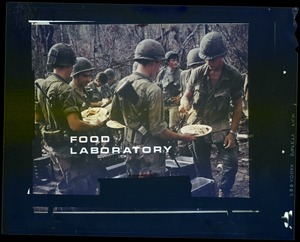 Command briefing, 'food laboratory', chow line