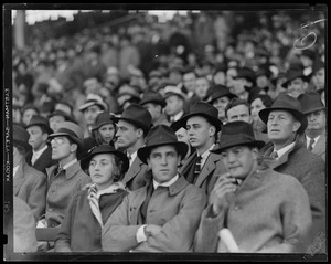 John and James Roosevelt at a football game