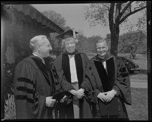Eleanor Roosevelt with Dr. Sachar and Atty. Alpert at Brandeis convocation