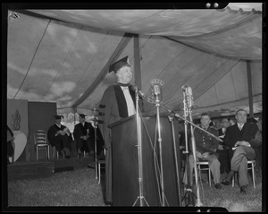 Eleanor Roosevelt with Dr. Sachar and Atty Alpert at Brandeis convocation