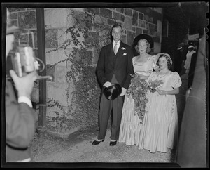 John Roosevelt, Anne Clark, and bridesmaid