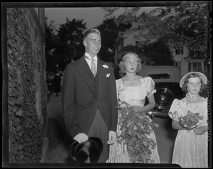 John Roosevelt, Anne Clark, and bridesmaid