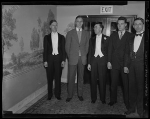 William Greene, John Roosevelt, Al Kelleher, Edgar Van Winkle at the Young Democrats Dance at the Parker House