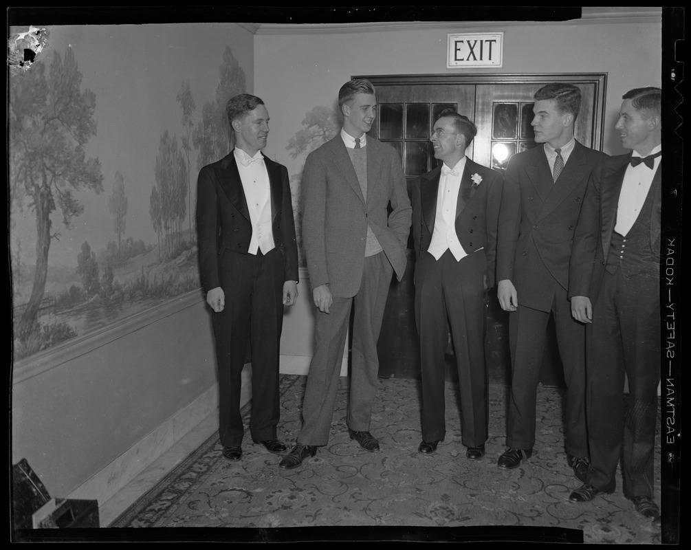 William Greene, John Roosevelt, Al Kelleher, Edgar Van Winkle at the Young Democrats Dance at the Parker House