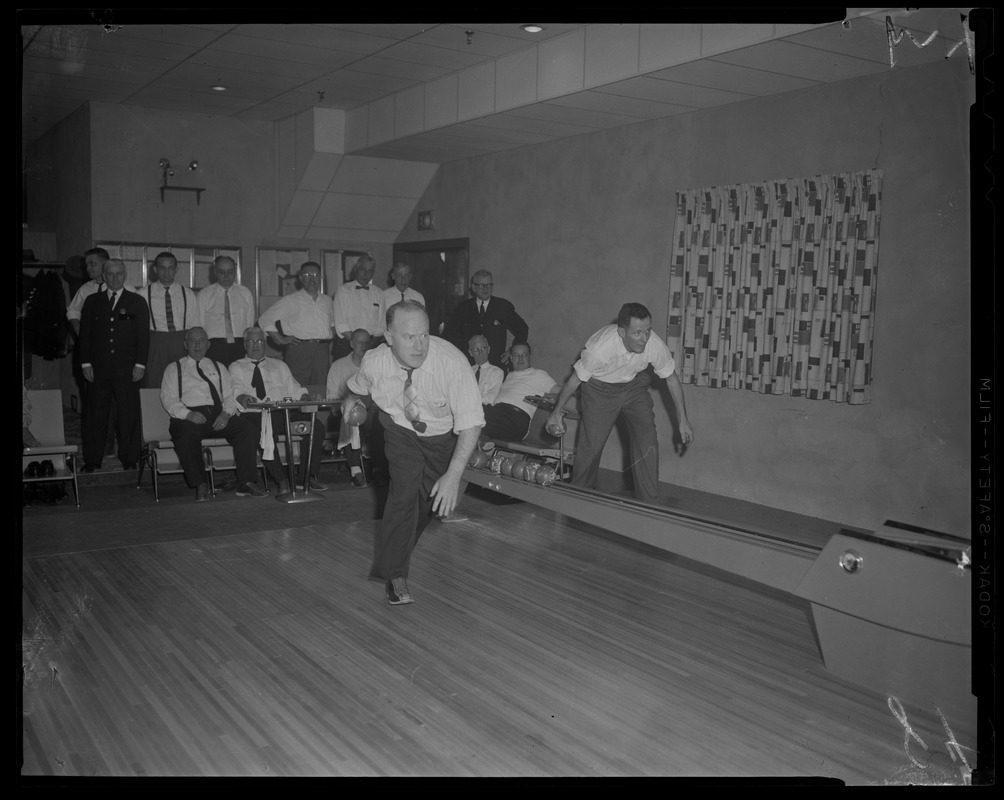 Van Rie Jury bowling at Walpole - Digital Commonwealth