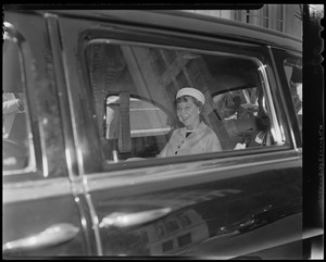 Mrs. Mamie Eisenhower shops in Boston