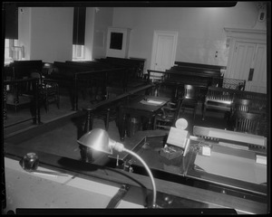 View from the judge's box out to the court room