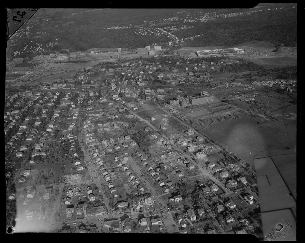 Aerial view of a neighborhood - Digital Commonwealth