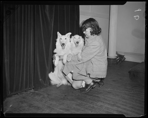 Woman with two dogs