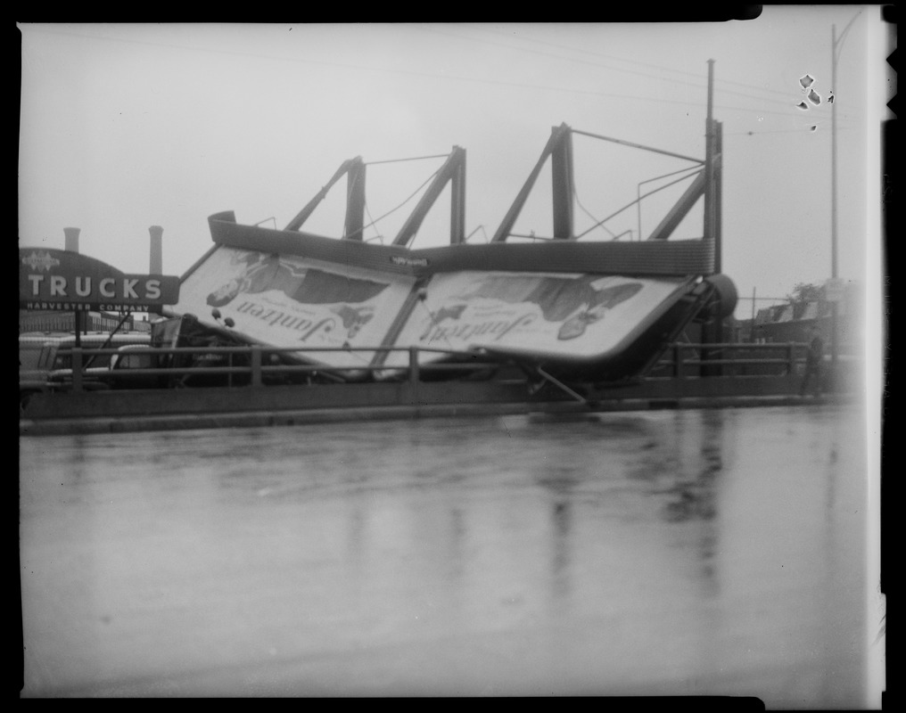 Fallen billboards due to hurricane