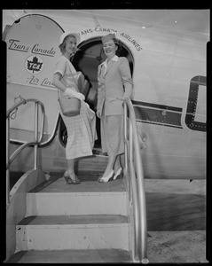 Barbara Ann Scott and Trans-Canada flight attendant