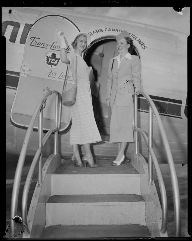 Barbara Ann Scott and Trans-Canada flight attendant