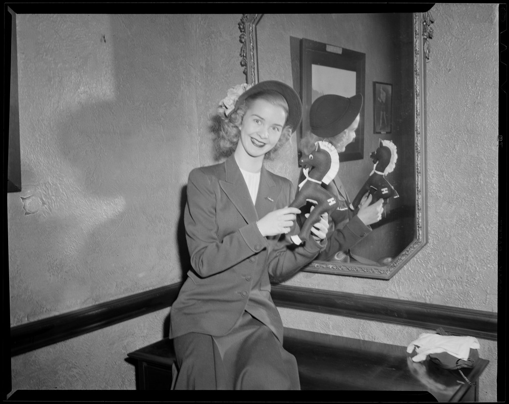 Barbara Ann Scott with toy horse