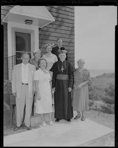Archbishop Richard J. Cushing with group of six people