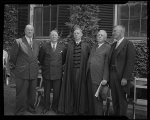 Group portrait with Leverett Saltonstall, James Conant and 3 others