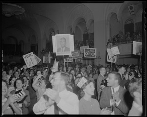 Adlai Stevenson supporters at an event in a large room