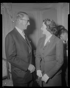 Estes Kefauver and his wife Nancy Kefauver looking at one and other, laughing
