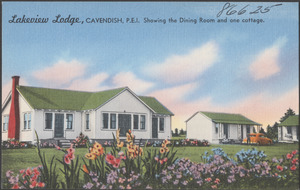 Lakeview Lodge, Cavendish, P.E.I., showing the dining room and one cottage