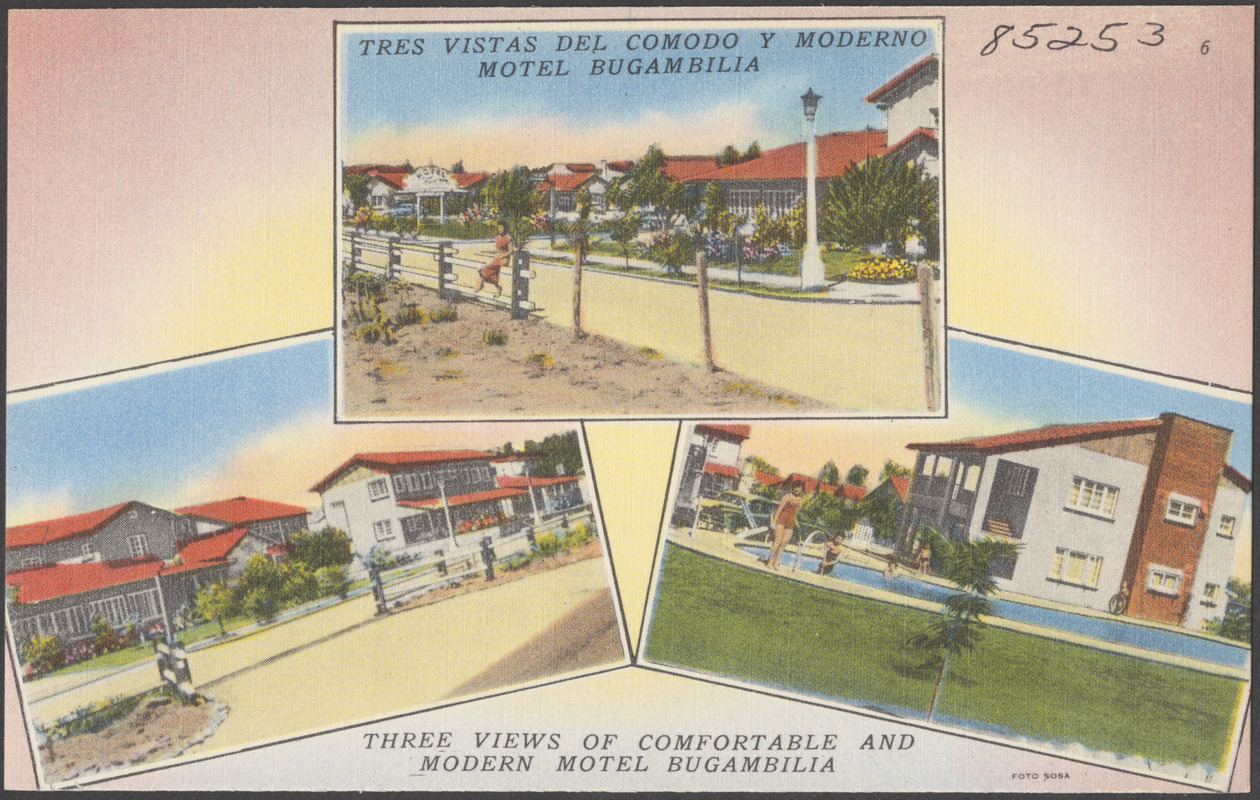 Tres vistas del comodo y moderno motel Bugambilia
