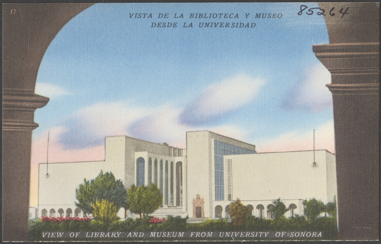 Vista de la Biblioteca y Museo desde la Universidad