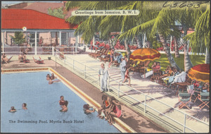 Greetings from Jamaica, B.W.I. The swimming pool, Myrtle Bank Hotel