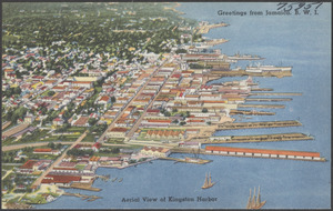 Greetings from Jamaica, B.W.I. Aerial view of Kingston Harbor