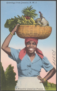 Greetings from Jamaica, B.W.I. A beautiful Jamaican peasant girl