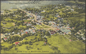 Greetings from Jamaica, B.W.I. Aerial view of Mandeville, Jamaica