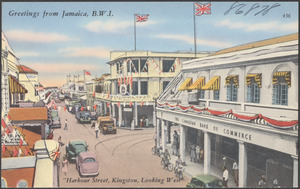 Greetings from Jamaica, B.W.I. "Harbour Street, Kingston, looking west"
