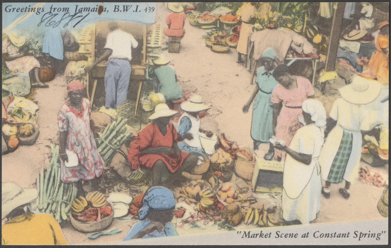 Greetings from Jamaica, B.W.I. "Market scene at Constant Spring"