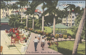 Greetings from Jamaica, B.W.I. "The grounds, Myrtle Bank Hotel"