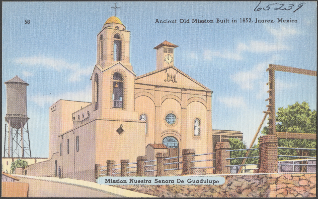 Ancient old mission built in 1652, Juarez, Mexico. Mission Nuestra Senora de Guadulupe