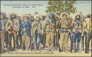 El General Francisco Villa y su estado mayor, guerrillero en 1910