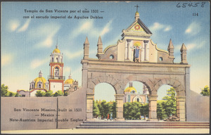 Templo de San Vicente por el año 1531 - con el escudo imperial de Aguilas Dobles