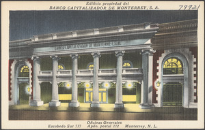 Edificio propiedad del Banco Capitalizador de Monterrey, S. A.
