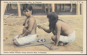 Indios del Darien (tattoando) - Rep. of Panama