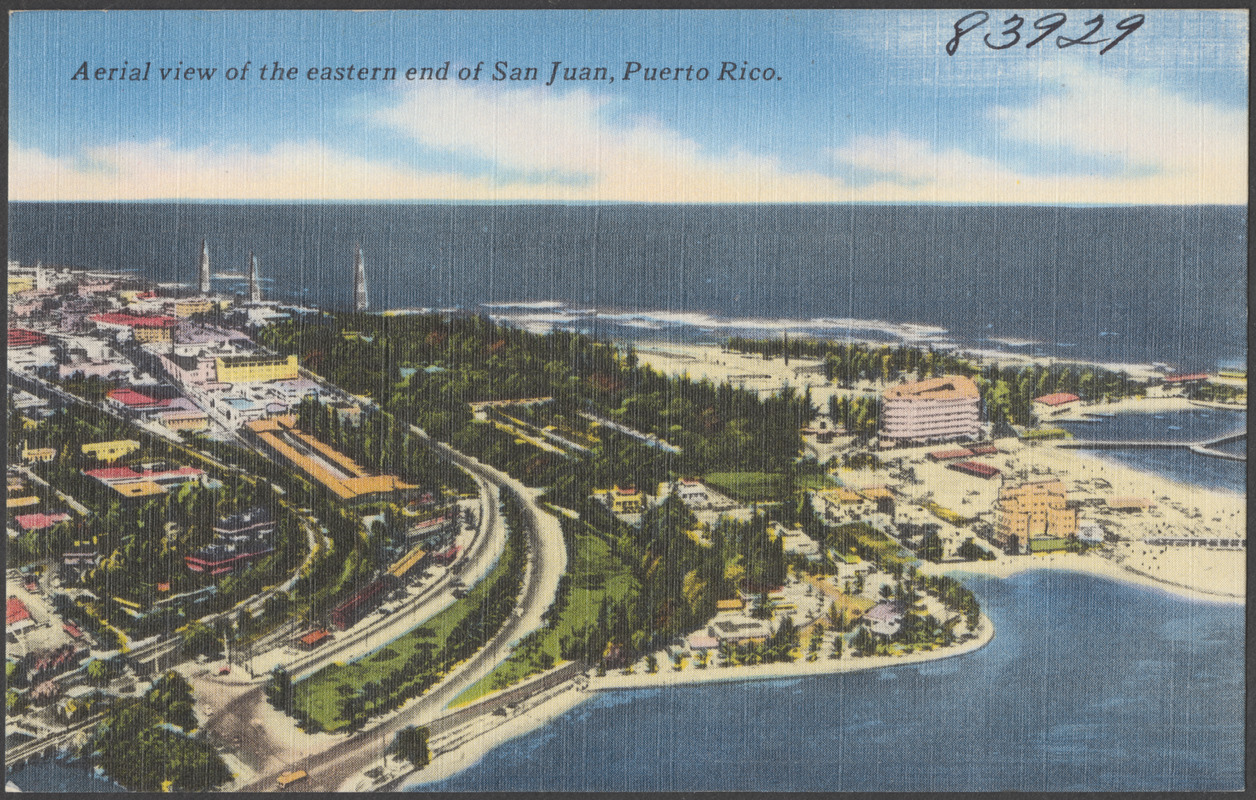 Aerial view of the eastern end of San Juan, Puerto Rico