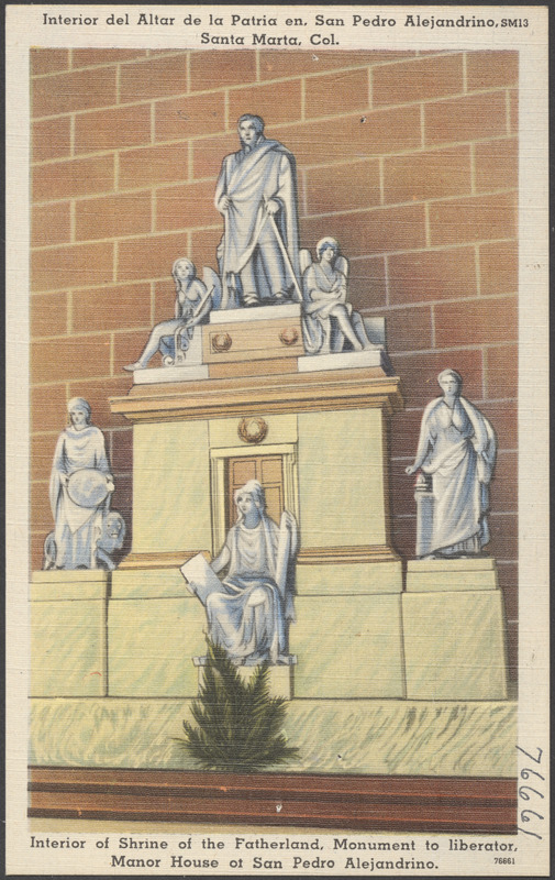 Interior del Altar de la Patria en. San Pedro Alejandrino, San Marta, Col.