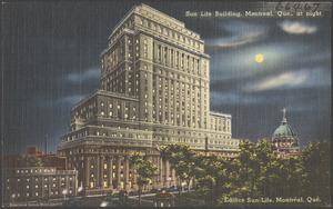 Sun Life Building, Montreal, Que. at night